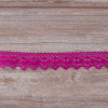 Мерсеризованное хлопковое кружево, 25 мм, цвет цикламеновый. Арт 3207/25                 