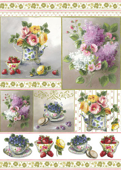 Карта для декупажа "Весенний натюрморт". Арт DFG372                  