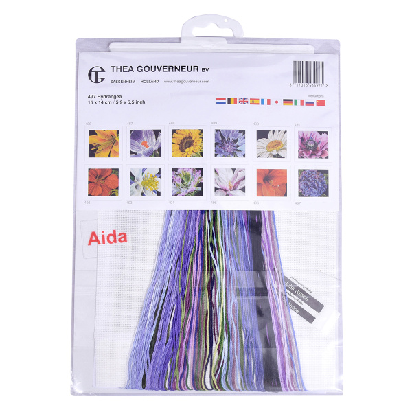 Набор для вышивания "Гортензия", канва аида 18 ct. Арт 497A                    
