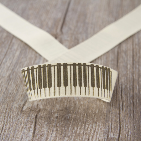 Лента хлопковая на картонной мини-катушке "Клавиши". Арт VR20.019