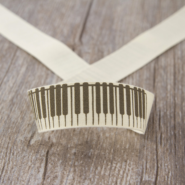 Лента хлопковая на картонной мини-катушке "Клавиши". Арт VR20.019