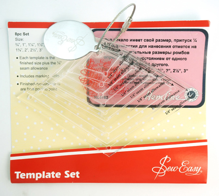 Набор лекал для заготовок-ромбов, 8 размеров (3/4”, 1”, 1 1/4”,1 1/2”, 1 3/4”, 2”,2 1/2”, 3”). Арт NL4162