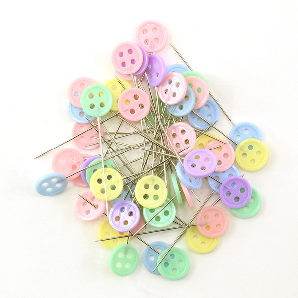 Булавки портновские с головками-пуговичками, цвет синий и белый, 47 мм, 30 шт. Арт 720