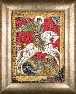 Набор для вышивания "Чудо Георгия о змие", канва аида 18 ct