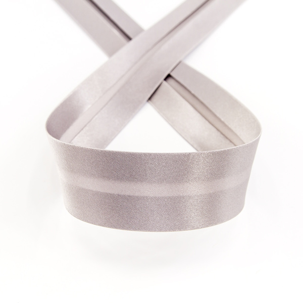 Косая бейка атласная 30 мм, 25 м, цвет 103, темно-серый. Арт 6260-30мм-103            