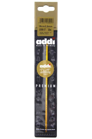 Крючок, вязальный, алюминий addiDuett №2,5, 15 см. Арт 230-7/2.5-15