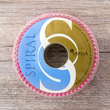 Лента органза с рисунком с проволокой по краю SAFISA, 25 мм, 15 м, цвет 20. Арт 25308-25мм-20