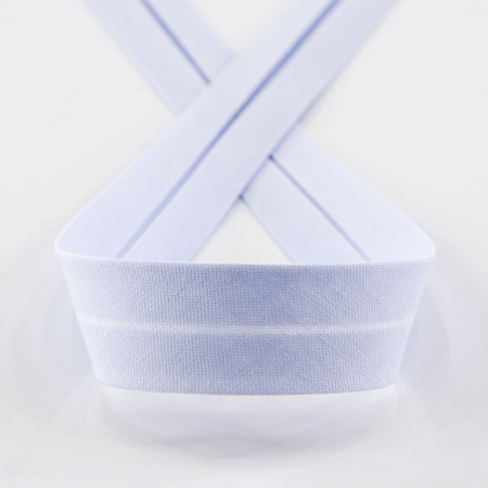 Косая бейка хлопок/полиэстер 20 мм, 25 м, цвет 51, бледно-голубой. Арт 6120-20мм-51            