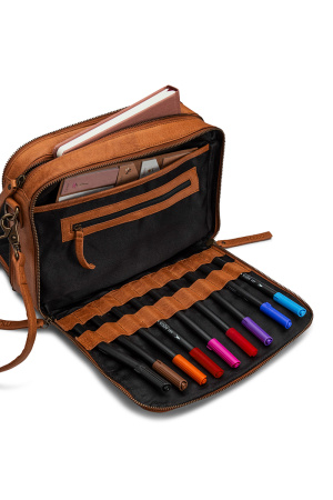 Сумка органайзер через плечо "Cathy" Whisky. Арт QB-4450R1/Whisky