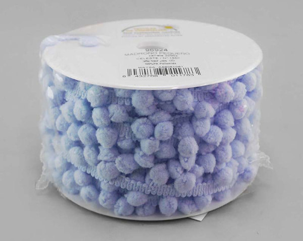 Тесьма с помпонами MATSA цвет голубой. Арт 96924/1550