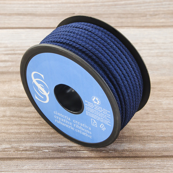 Шнур плетеный SPIRAL ( SAFISA), 4 мм, 25 м, цвет синий темный. Арт 25281-4-15