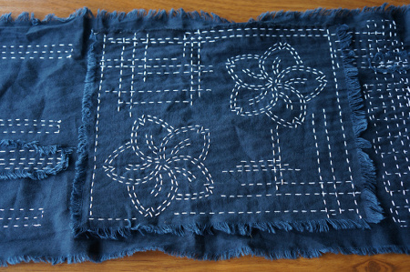 Ткань для вышивки сашико, цвет темно-синий. Арт ERS.009