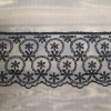 Кружево-вышивка на тюле, 63 мм, цвет черный, 100% полиэстер, 3,5 м. Арт T-1909.13