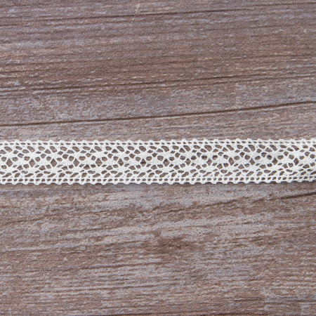 Мерсеризованное хлопковое кружево, 18 мм, белый. Арт 2098/01