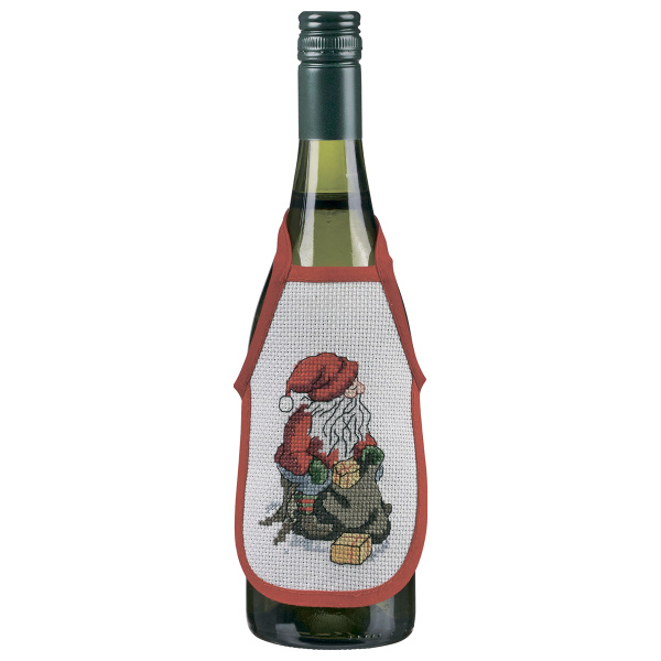 Набор для вышивания фартучков на бутылку "Рождественские гномы". Арт 78-6612