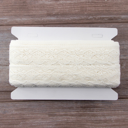 Мерсеризованное хлопковое кружево, 45 мм, белый. Арт 2173/01