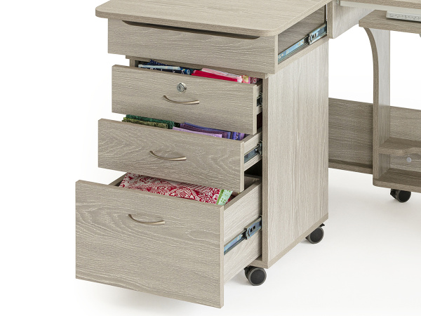 Стол раскладной для швейной машины с раскройным местом QUILTERS VISION, серый дуб. Арт TLM.Q-G001T