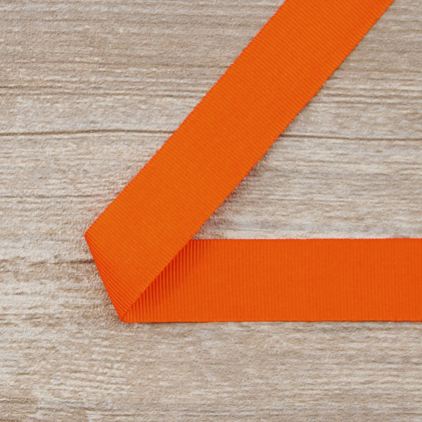 Лента репсовая SAFISA, 25 мм, 25 м, цвет 61 алый. Арт 350-25мм-61