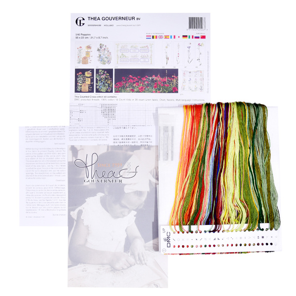 Набор для вышивания "Маки", канва лен 36 ct. Арт 546