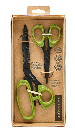 Набор ножниц для шитья и рукоделия, цвет черный, 21 и 13,5 см. Арт 9361042