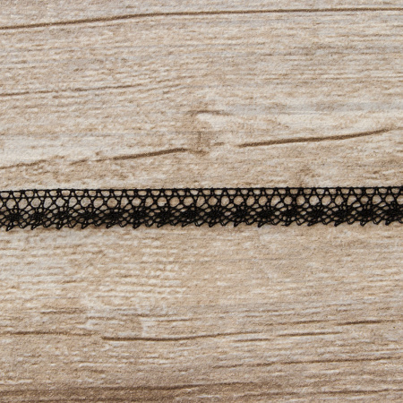 Мерсеризованное хлопковое кружево, 10 мм, цвет черный. Арт 3221/14