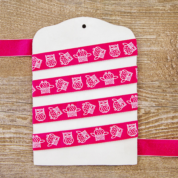 Лента с рисунком SAFISA, 15 мм, 15 м, цвет 20, фуксия. Арт 35117-15мм-20