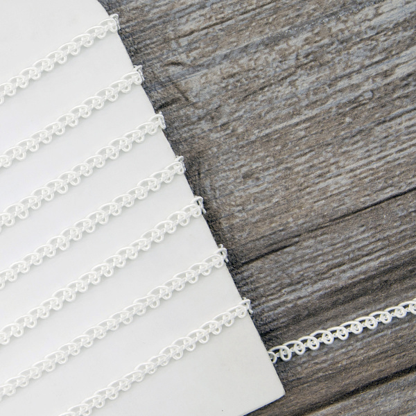 Тесьма PEGA тип отделочная, цвет белый, 5 мм. Арт 844115005B1101          