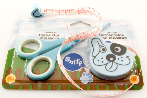 Набор ножницы 13,5 см и рулетка-сантиметр "Хрюшки и щенки", 14 шт. Арт BT4798.DB               