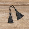 Кисть декоративная на шнуре, длина 60 мм, цвет черный. Арт KY - 04-col.PE - 56