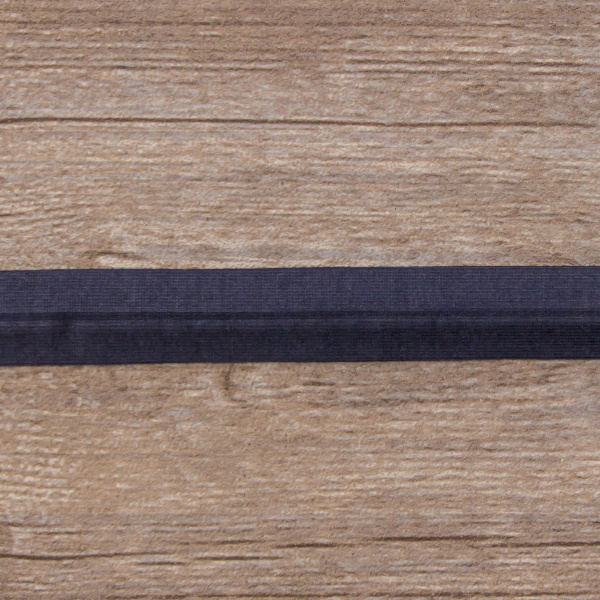 Косая бейка хлопок, 20 мм, 20 м, цвет 15, темно-синий. Арт 6598-20мм-15