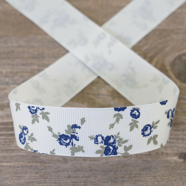 Лента репсовая на картонной катушке "Розочки". Арт VR22.456