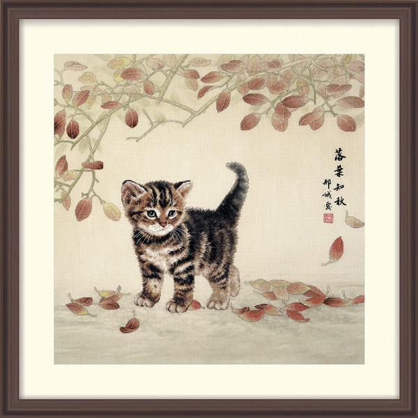 Набор для вышивания "Котенок и листья". Арт 2032303