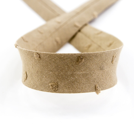 Косая бейка хлопок, 20 мм, 20 м, цвет 64, цвет молочный шоколад. Арт 6552-20мм-64