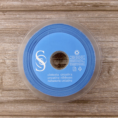 Косая бейка атласная 20 мм, 25 м, цвет 65, голубой. Арт 6260-20мм-65            