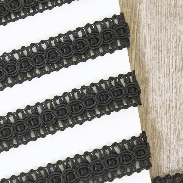 Тесьма PEGA тип интерьерная, цвет черный, 14 мм. Арт 844174214A7001          