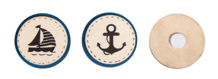Набор декоративных самоклеющихся дисков  "Кораблик, якорь". Арт 46193000