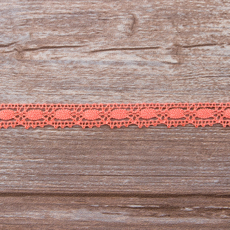 Мерсеризованное хлопковое кружево, 15 мм, цвет лососевый. Арт 1798/83