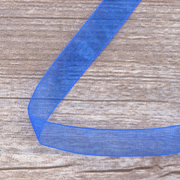 Лента органза SAFISA мини-рулон, 15 мм, 3,5 м, цвет 013 синий. Арт P00520-15мм-13          