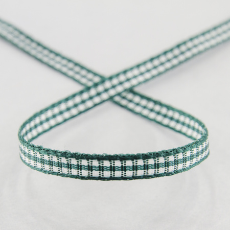 Лента с рисунком клетка SAFISA, 6 мм, 25 м, цвет 43, темно-зеленый. Арт 466-06мм-43             