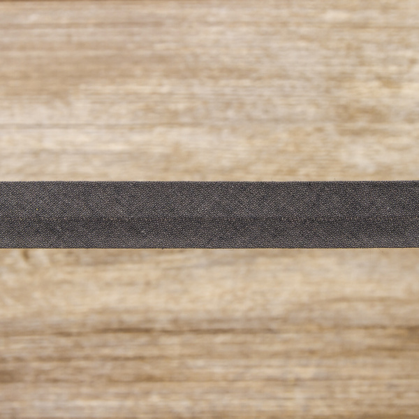 Косая бейка хлопок/полиэстер, 18 мм, 25 м, цвет 91, мокрый асфальт. Арт 6120-18мм-91