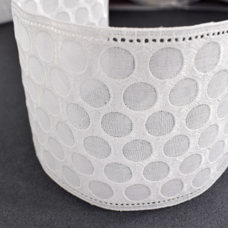 Шитье-вышивка на батисте, прошва, 95 мм, цвет белый. Арт 37195/B