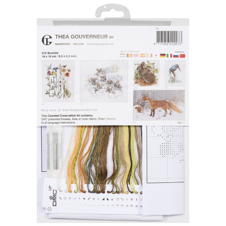 Набор для вышивания "Зайцы", канва лён 28 ct. Арт 572