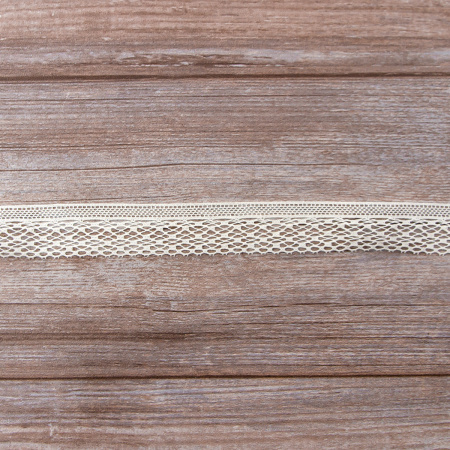 Мерсеризованное хлопковое кружево, 35 мм, цвет шампань. Арт 2011/72