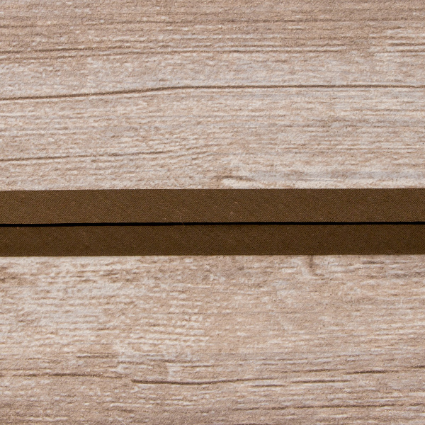 Косая бейка хлопок/полиэстер 20 мм, 25 м, цвет 17, темно-коричневый. Арт 6120-20мм-17            