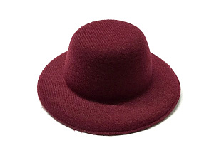 Шляпа круглая, 8 см, цв. бордовый