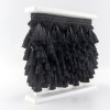 Тесьма с кисточками декоративная PASSAN цвет черный. Арт BPK - 019-col.PE - 56