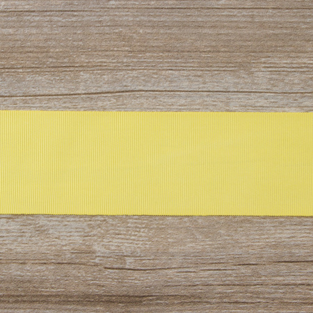 Лента репсовая SAFISA, 50 мм, 25 м, цвет 09 желтый светлый. Арт 350-50мм-09