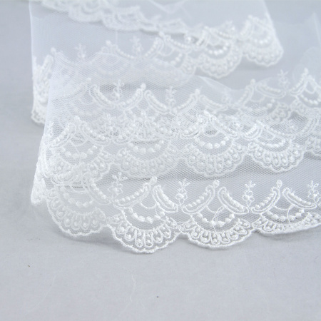 Кружево-вышивка на тюле, 22 мм, 13,5 м. Арт 41703/01