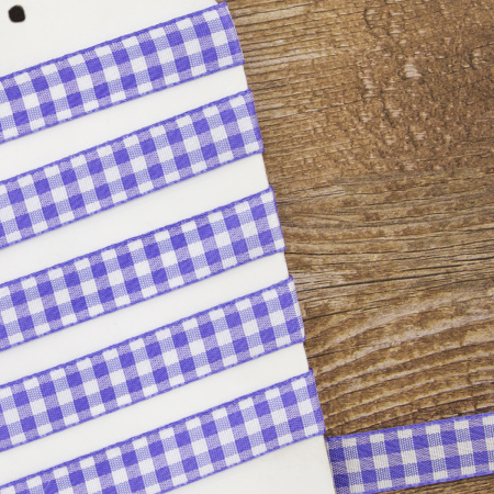 Лента с рисунком клетка SAFISA, 16(18) мм, 25 м, цвет 08, сиреневый. Арт 469-16мм-08             