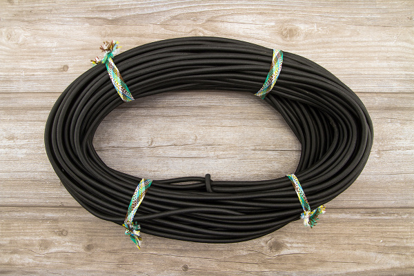 Резиновый трос усиленный, 7,5 мм, цвет черный. Арт 852317507P7001